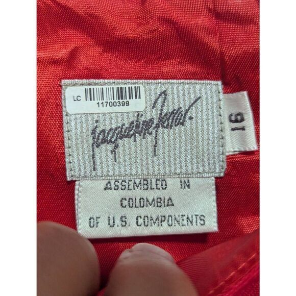 Jacqueline Ferrar Women's Red Solid Dress Skirt Jacket Ensemble 3-Piece Set Size - Picture 2 of 11